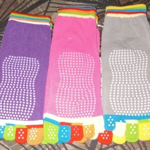 5 Finger Yoga Socks 3 Sport Anti Slip Silicone Gym Pilates Ballet Fitness Women